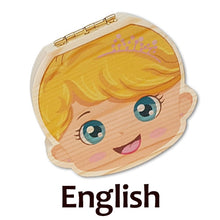 Load image into Gallery viewer, Baby Wood Tooth Box Organizer Milk Teeth Storage Language Spain English Collect Teeth Umbilica Save Gifts Baby Tooth Box
