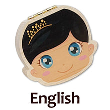 Load image into Gallery viewer, Baby Wood Tooth Box Organizer Milk Teeth Storage Language Spain English Collect Teeth Umbilica Save Gifts Baby Tooth Box
