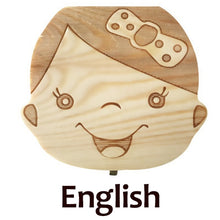 Load image into Gallery viewer, Baby Wood Tooth Box Organizer Milk Teeth Storage Language Spain English Collect Teeth Umbilica Save Gifts Baby Tooth Box
